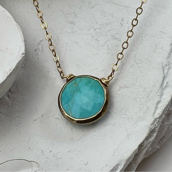 14k GF Necklace Genuine Turquoise - Picture 6 of 9